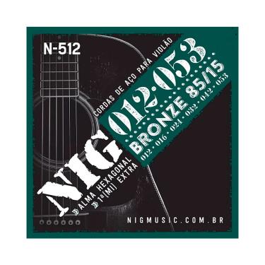 Imagem de Encordoamento P/ Violão Aço NIG Bronze N-512 12/53 - EC0526