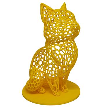 Imagem de Gato Sentado 18 cm Vazado 3D Enfeite Objeto Decorativo Decoração Amarelo