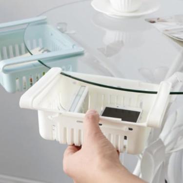 Imagem de Cesta de armazenamento de ovos para geladeira, organizador de alimentos de cozinha, recipiente empilhável de frutas e vegetais (branco)