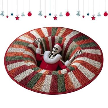 Imagem de Tapetes de Natal | Tapete 3D para decoração de Natal | Tapete de entrada acolchoado engraçado com caveira, para banheiro, quarto, entrada, cozinha, quinta, festa de férias de inverno