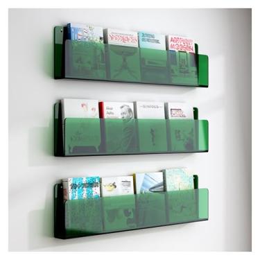 Imagem de 3 peças de suportes de folheto de acrílico sobre a porta, arquivo de revista montado na parede para panfletos e literatura, armazenamento que economiza espaço para escritório doméstico e trailer