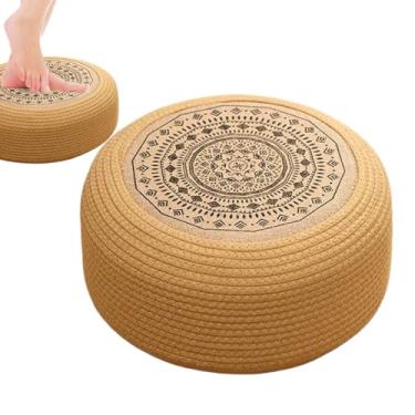Imagem de Almofada de chão Tatami | Almofadas de meditação para sentar no chão, tapete de assento de tatame tecido à mão respirável para , ioga, meditação em casa