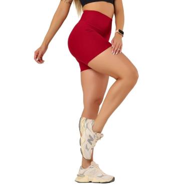 Imagem de Shorts Biker Curto Feminino Poliamida Alta Compressão Cós Largo Duplo UV50+-Feminino