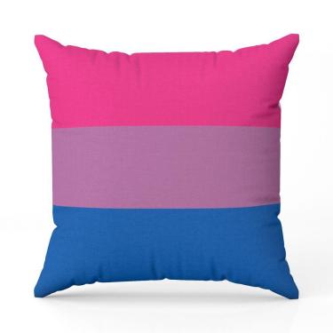 Imagem de Capa De Almofada Avulsa Estampada Bandeiras Lgbt Cores 45cm X 45cm Cor Bissexual
