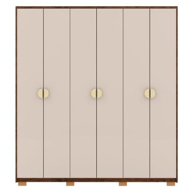 Imagem de Guarda Roupa Casal Nor 6 Portas Bater 4 Gavetas Imbuia Fend MDF Milani Movelaria