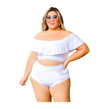 Imagem de Conjunto Biquíni Plus Ciganinha Babado Hot Pants Bojo Verão - PLUS MES