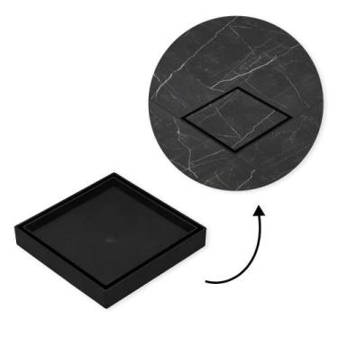 Imagem de Ralo Oculto 10X10 Seco Piso/Porcelanato Preto Inteligente - Cooperfibr