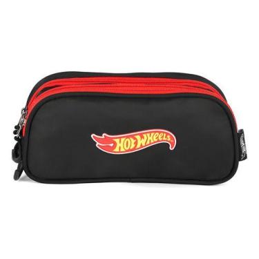 Imagem de Estojo Triplo Juvenil Original Hot Wheels - - Luxcel, Preto