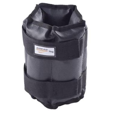 Imagem de Caneleira de Peso 7kg Preta Ahead Sports Par Treino de Pernas e Braços