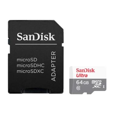 Imagem de Cartão De Memória Sandisk MicroSD, 64GB, 100MB/s, Ultra Classe 10 Uhs-I