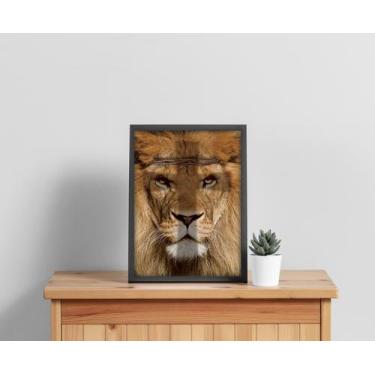 Imagem de Quadro Com Moldura Leão Cruz Coroa - Core Decore, G