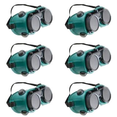 Imagem de Oculos De Solda Kit 6 Uni EPI Mascara De Protecao Articulavel Dupla Lente Soldador Com Filtro Equipamento Profissional