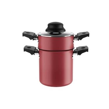 Imagem de Cuscuzeira Brinox Especiarias Antiaderente Pro-Flon 800ml 10cm Tampa Vidro