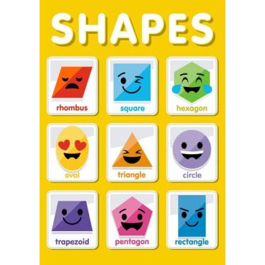 Imagem de Banner Educativo em Lona Inglês Formas Geométricas 70x55cm - Core Deco