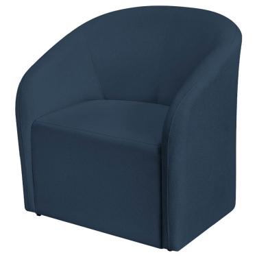Imagem de Poltrona Luxo Decorativa Luiza Max Suede Azul Marinho