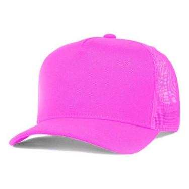 Imagem de Kit 2 Bonés Trucker Redinha Tela Aba Curva Cor:Rosa PinkTamanho:Único 