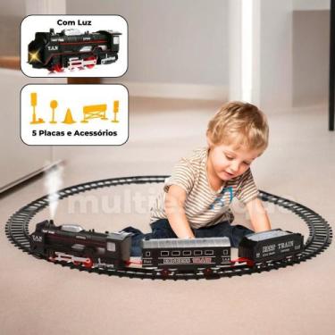 Imagem de Trem Brinquedo 3 Vagões E 15 Trilhos - Acende E F Barulho - Well Kids