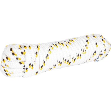 Imagem de Corda Multifilamento Trançada 12,0 Mm X 15 M, Branca Detalhes Em Preto Amarelo, Cartela, Vonder