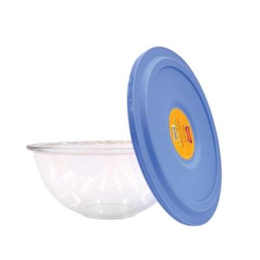 Imagem de Bowls Saladeira Tigela Plus C/ Tampa Vidro 500ml Pequeno 3uni - Nadir 