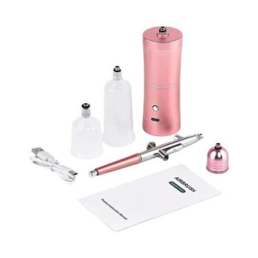 Imagem de Kit De Aerógrafo Portátil Preto De 0,3mm Com Compressor De Ar Mini E P