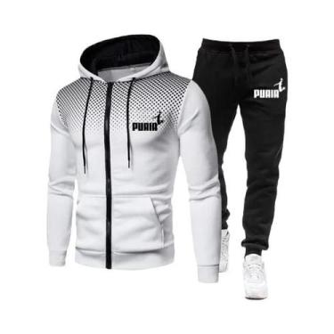 Imagem de Conjunto De Moletom Masculino Punk Streetwear Com Calças E Zíper, Traj