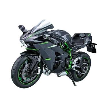 Imagem de Brinquedo De Motocicleta Kawasaki Ninja H2R Em Metal Com Som E Luz, Mo