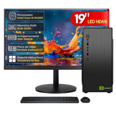 Imagem de Computador Completo Fácil Intel Core I5-9400f, 8GB DDR4, Geforce Nvidia 1GB, SSD 240GB...