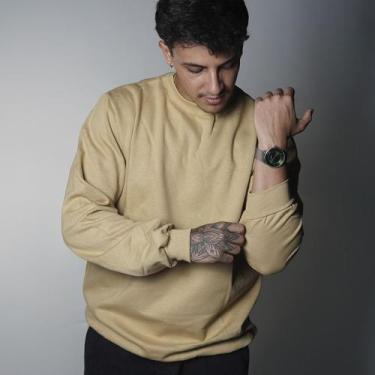 Imagem de Moletom Careca Unissex Sem Capuz Gola Redonda Blusa De Frio Basico Lis