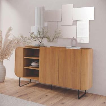 Imagem de Balcão Buffet Aparador 2 Portas E Nichos Design Industrial Nature