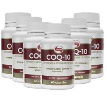 Imagem de Kit 6 Coenzima Q10 Vitafor 200mg 60 capsulas Sabor Neutro, Neutro