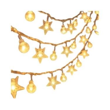 Imagem de Cordão De Luzes LED Estrela Bolha Com Caixa De Bateria 1.5M/3M/6M Para