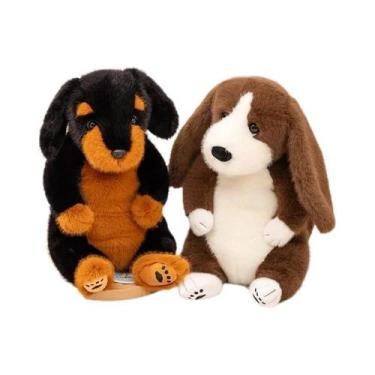 Imagem de Almofada De Pelúcia De Cachorro Dachshund De 45cm, Brinquedo Macio Par