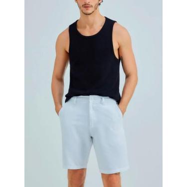 Imagem de Bermuda Hering KTNU Masculina Chino Algodão T. 38/48, 42, N0a, Branco