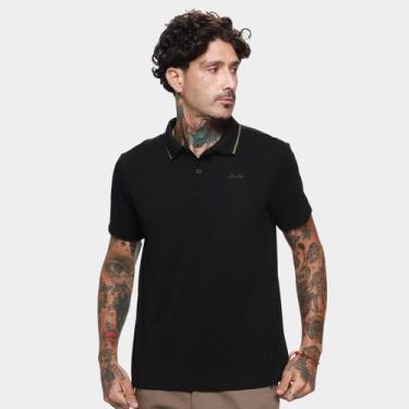 Imagem de Camisa Polo Ellus Casual Masculina, Preto, M