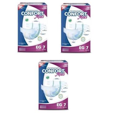 Imagem de Kit 3 Fraldas Geriátricas Confort Maxi GG  Incontinência Urinária - Ma