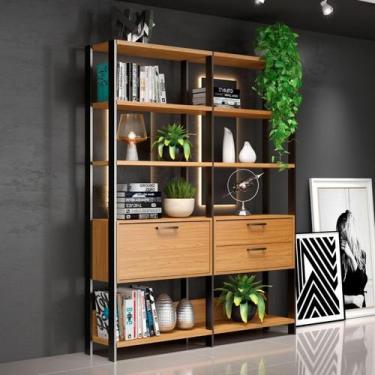 Imagem de Estante Sala com Prateleiras e Gavetas Dalla Costa 100% MDF - Pradel S