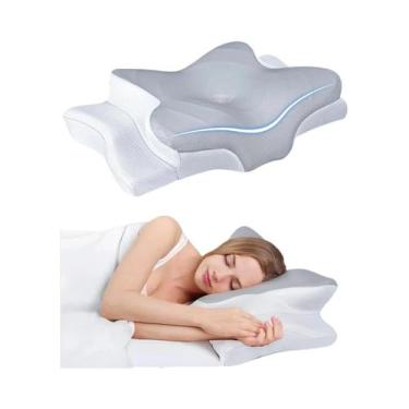 Imagem de Travesseiro Ergonômico De Espuma Viscoelástica Para Apoio Do Pescoço, 