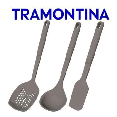 Imagem de Jogo De Utensílios Tramontina Softta Em Silicone 3 Peças Escumadeira  
