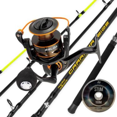 Imagem de Conjunto Pesca Completo com Molinete Belga Vara 45lb + Linha - Albatro