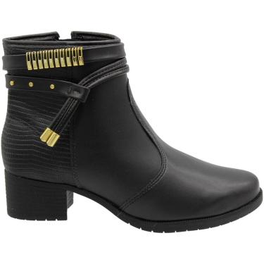 Imagem de Bota Casual Cano Curto Moleca Salto Grosso Elegante Feminina