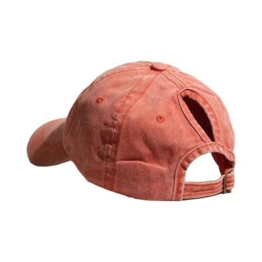 Imagem de Boné Feminino Vintage Lavado Com Aba Curva Para Rabo De Cavalo Alto, V