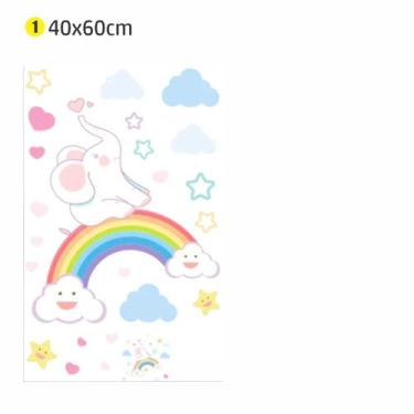 Imagem de Adesivo Parede Elefante Arco Iris 40x60 quarto infantil - escolhidopor