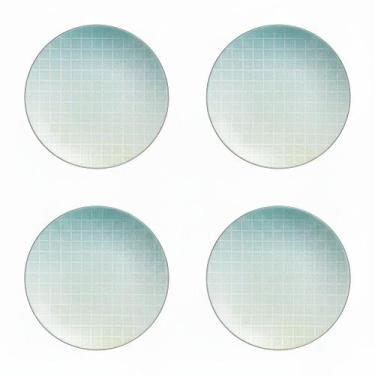 Imagem de Kit Jogo 4 Pratos Sobremesa Tramontina Polaris Porcelana 21 cm