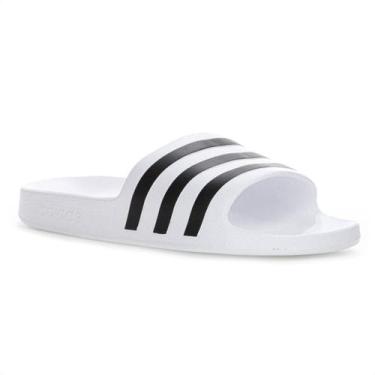 Imagem de Chinelo Adidas Adilette Aqua Branco e Preto - Feminino, 34-35, Branco