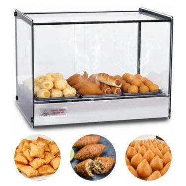 Imagem de Estufa Para Salgado Quadrada Titã Retilínea 3 Bandejas Vitrine Exposit