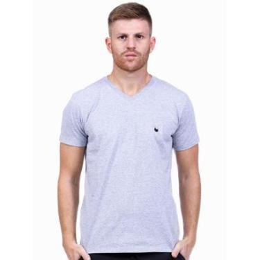 Imagem de Camiseta Masculina Algodão Gola V-Masculino