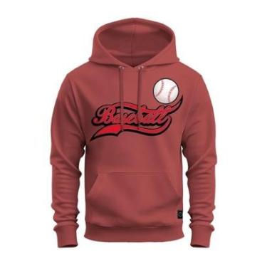 Imagem de Moletom Canguru Blusa De Frio Confortável Estampado Baseball-Unissex