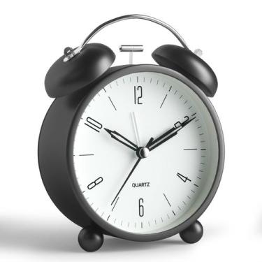 Imagem de Reloj Despertador Analógico JALL Clásico de Campana Doble 10 cm con Lu