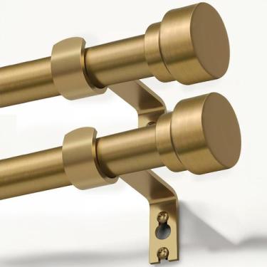 Imagem de Varões para Cortina Lootkell Kit com 2 Ajustáveis 183-366 cm Dourado B