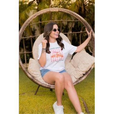 Imagem de T-Shirt Feminina 100% Algodão Branca Croissant - Pink Dream, M